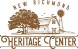 Illustration of a barn, tree with swing, and windmill with the text “New Richmond Heritage Center.”