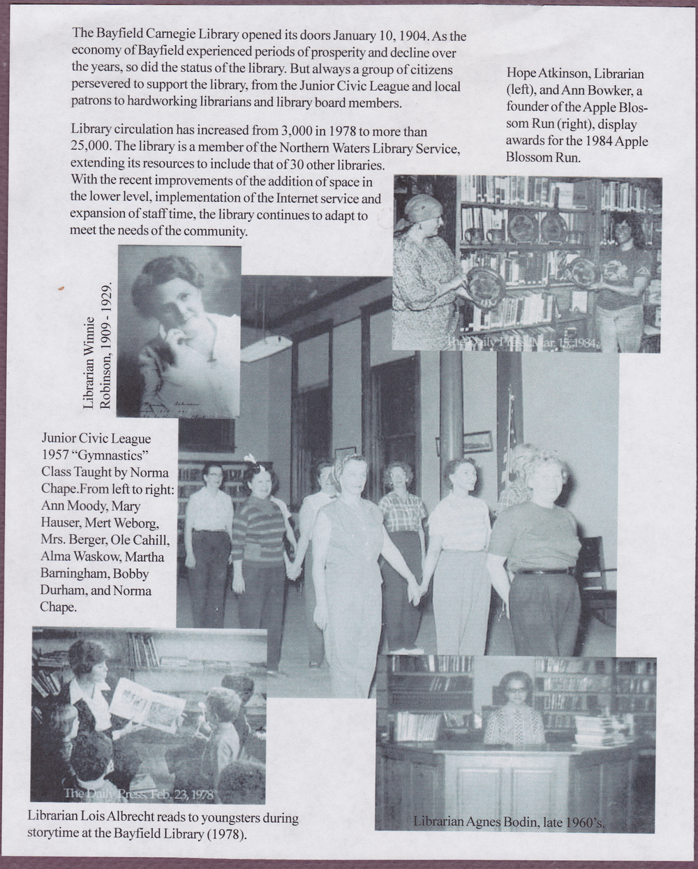 Bayfield+Library+History+2 1980s newspaper article about the history of the Bayfield Carnegie Library