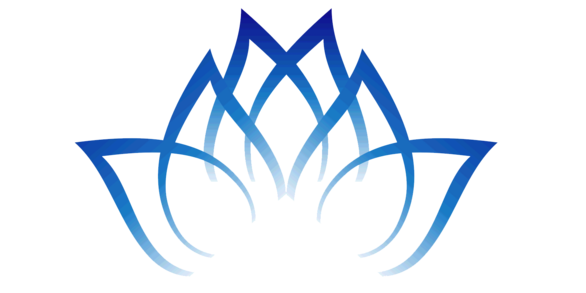 Sanscrit lotus flower symbol in blue