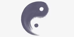 Ying and Yang painted symbol black and white