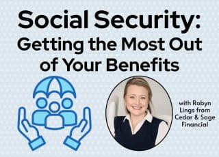 An image about Social Security benefits featuring a person and a family icon.