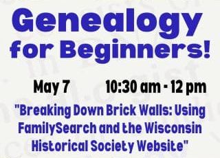 Promotional graphic for a genealogy event.